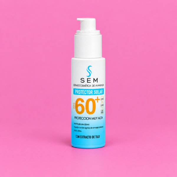 PROTECTOR SOLAR SEM FPS 60+ - Activos Físicos y Químicos, apto pieles sensibles, no irrita los ojos