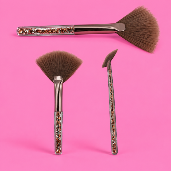 Pincel Abanico Mango con Glitter