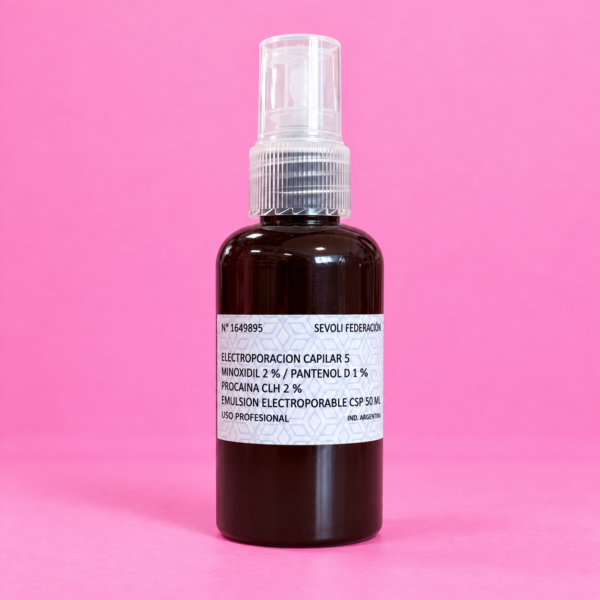 Electroporación capilar n°5: Minoxidil 2%, Pantenol 1%, Procaína 2%