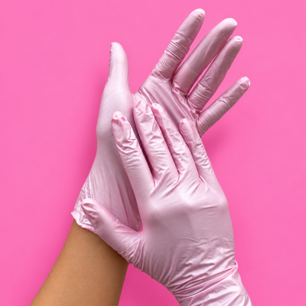 Guantes Nitrilo Rosa Perlado