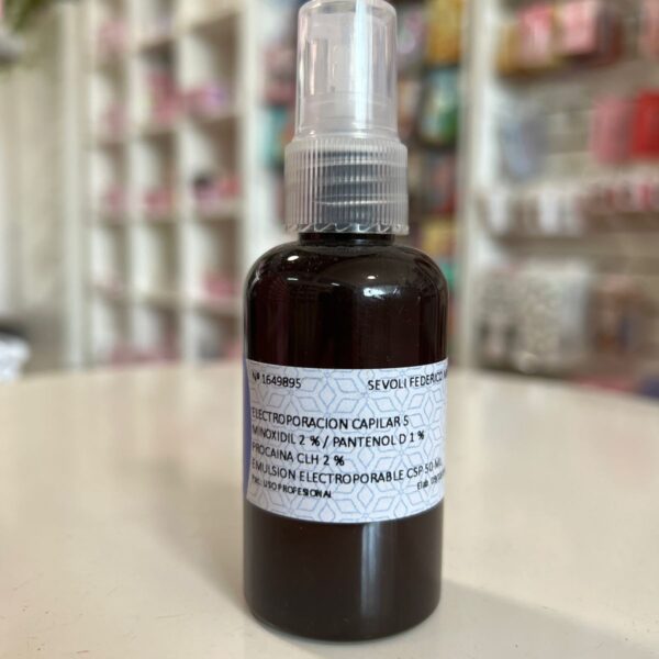 Electroporación capilar n°5: Minoxidil 2%, Pantenol 1%, Procaína 2%