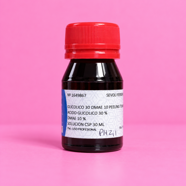 Peeling Tensor: Ác. Glicólico 30% + DMAE 10%. pH 2,1