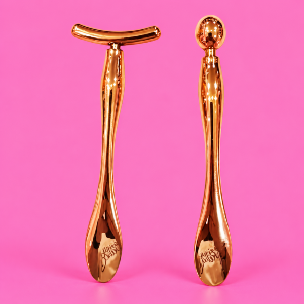 Kit masajeador ojeras metal Rose Gold x2u.